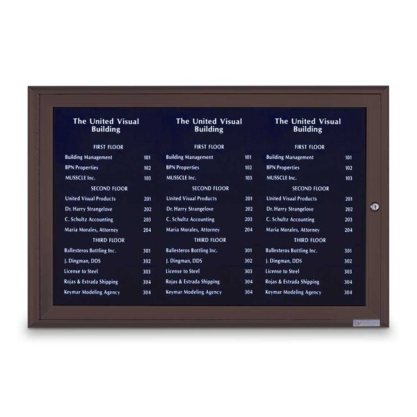 Outdoor Enclosed Combo Board, 72"x36", Satin Frame/Green & Buff